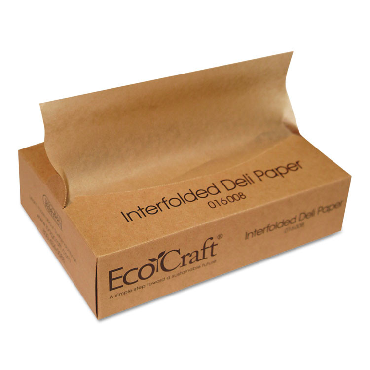 BAGCRAFT 016008 EcoCraft Interfolded Soy Wax Deli Sheets, 8 x 10.75, 500/Box, 12 Boxes/Carton