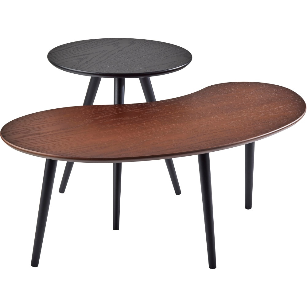 ADESSO INC Adesso WK2014-15  Gilmour Nesting Tables, 19-5/8inH x 39-3/4inW x 21-3/4inD, Black/Walnut Oak, Set Of 2 Tables