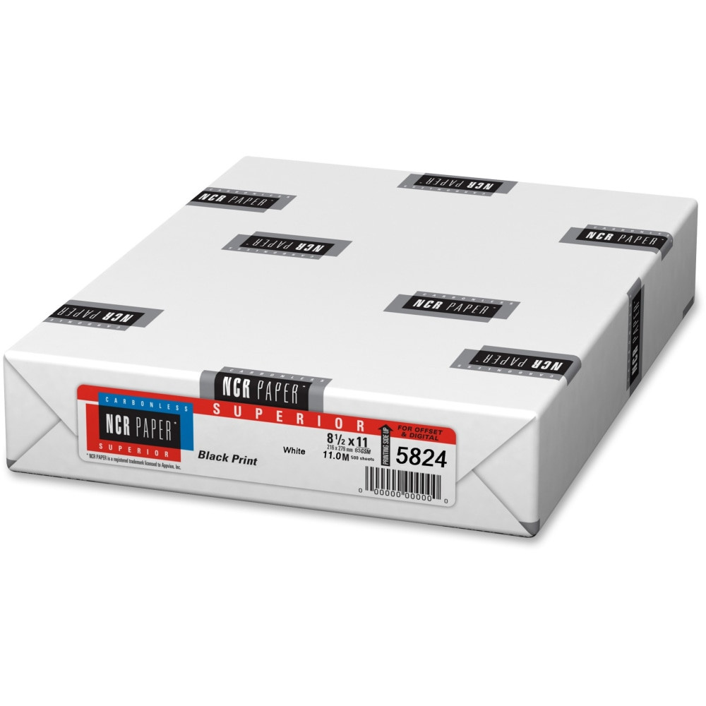 NCR CORP 5824 NCR Paper Superior Multi-Use Printer & Copy Paper, White, Letter (8.5in x 11in), 500 Sheets Per Ream, 22 Lb, 92 Brightness