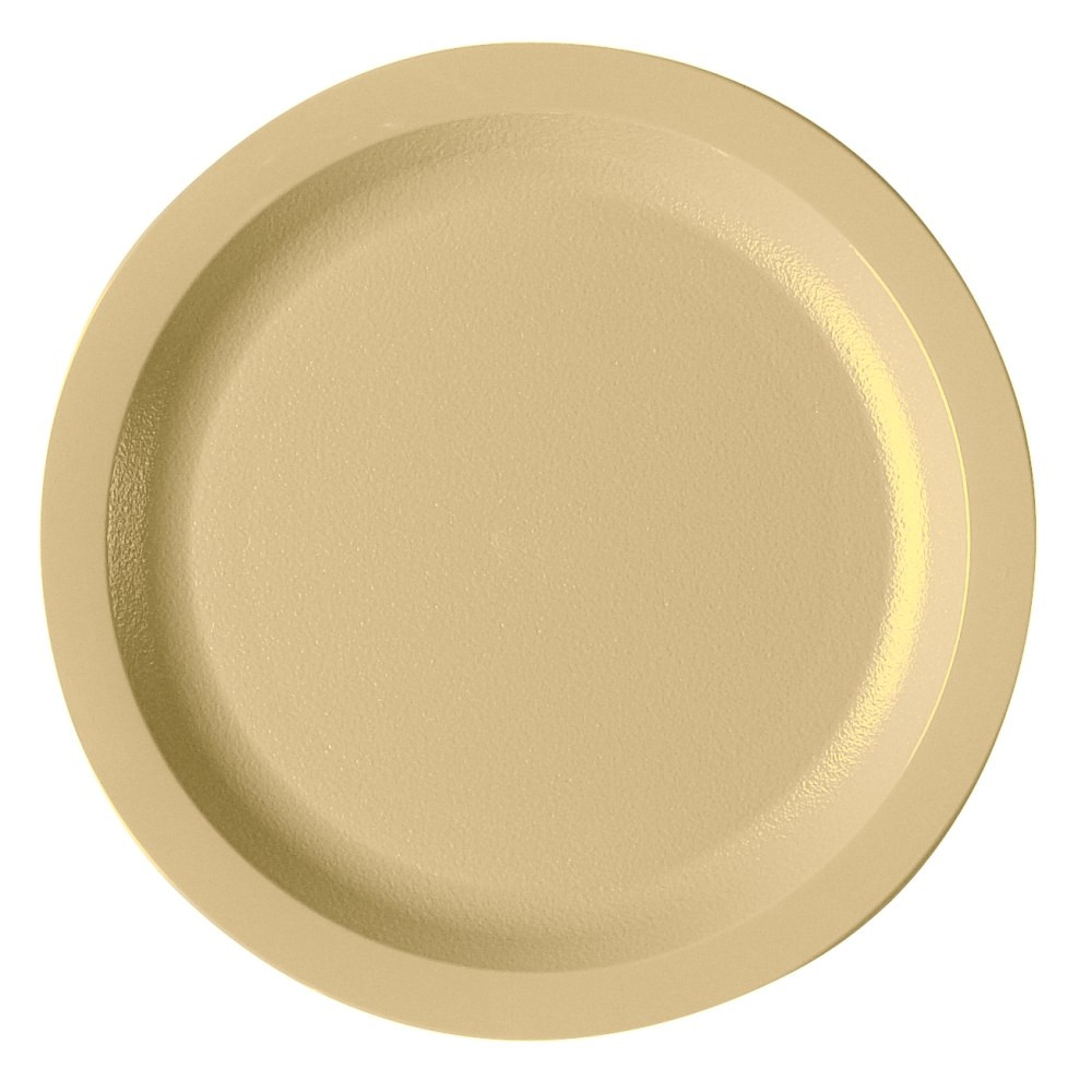 Grab a stack of these round dinnerware plates and prepare for the evening rush. Great for schools, cafeterias and healthcare environments, these plates are reusable and dishwasher safe.  Made of strong polycarbonate, which is shatterproof.  Textured surface resists stains, odors and scratches.  Dishwasher-safe design.  NSF listed.