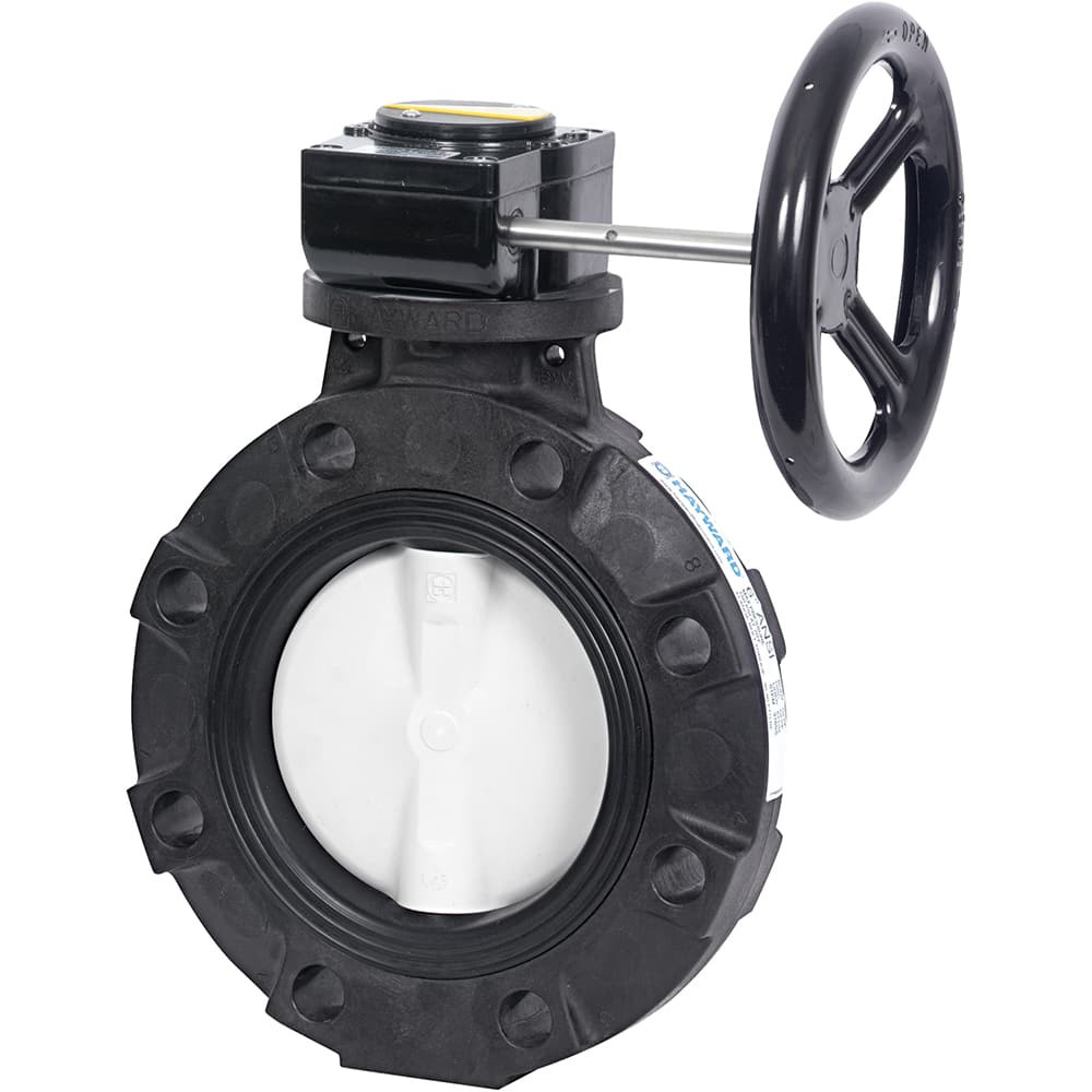 Hayward Flow Control BYV44080A0VGI00 Manual Butterfly Valve: 8" Pipe, Gear Handle