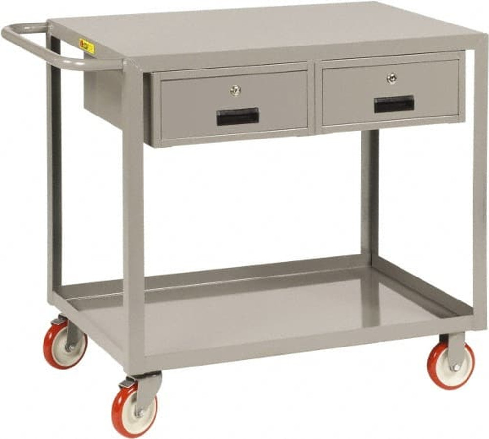 Little Giant. LG-2448-BK-2DR Shelf Utility Cart: Steel, Gray