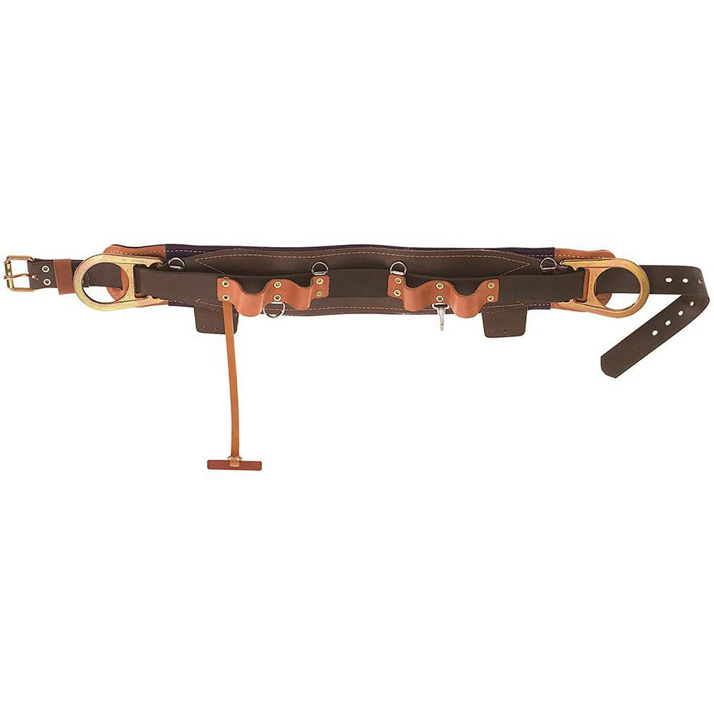 Klein Tools 5268N-19D Tool Aprons & Tool Belts; Tool Type: Tool Belt ; Minimum Waist Size: 33 ; Maximum Waist Size: 41 ; Material: Leather; Nylon ; Number of Pockets: 0.000 ; Color: Brown