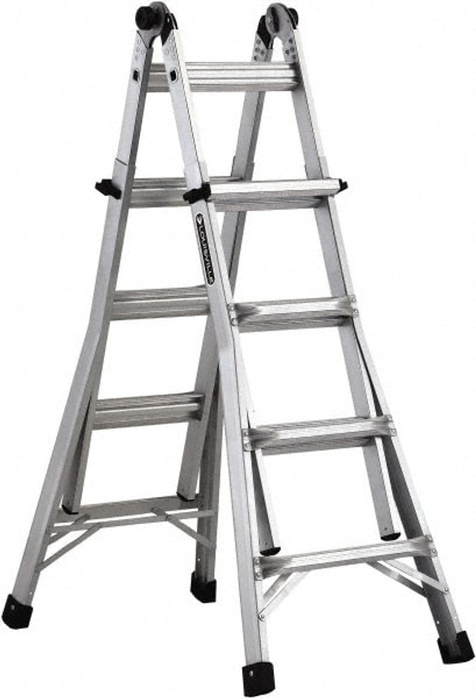 Louisville L-2098-17 16-Step Aluminum Folding Step Ladder: Type IA, 17' High