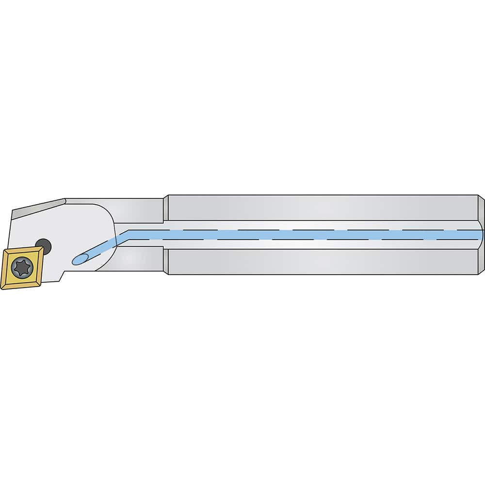 Micro 100 20-0850 Indexable Boring Bar: .63X1/2X4.9 RH, 0.63" Min Bore Dia, Right Hand Cut, 1/2" Shank Dia