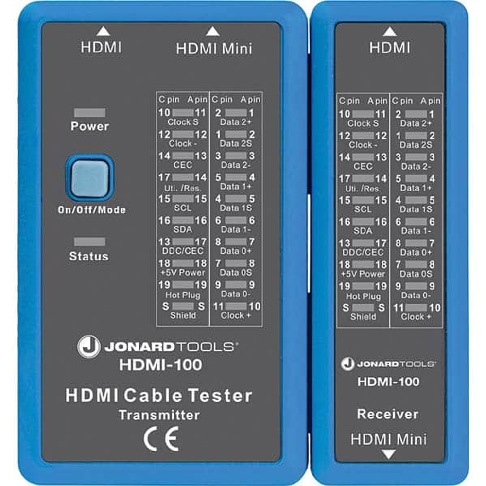 Jonard Tools HDMI-100 Cable Testers; Cable Type: HDMI; Mini HDMI ; Display Type: No Screen ; Connector Type: HDMI; Mini HDMI