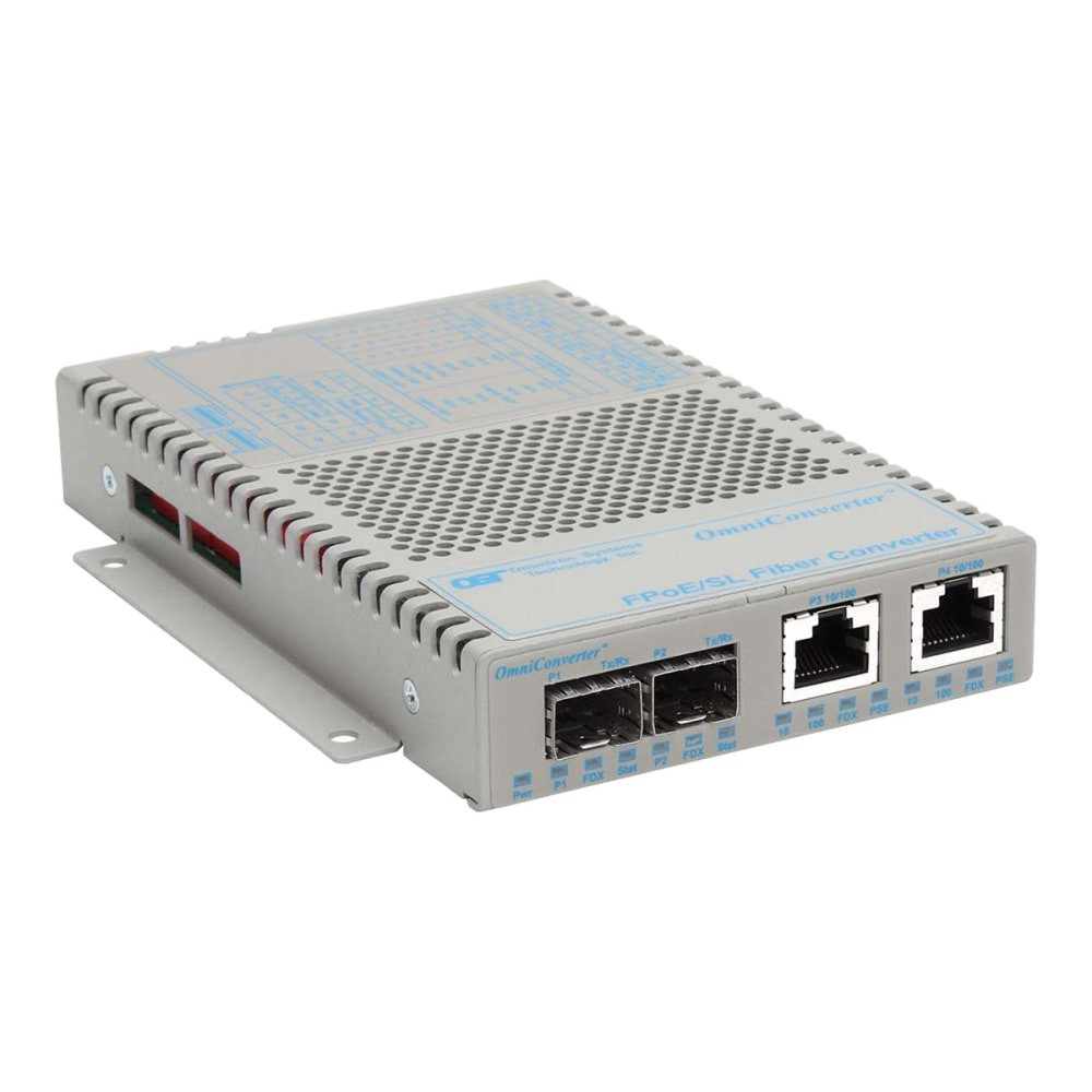 OMNITRON SYSTEMS TECHNOLOGY, INC. 9359-1-21 Omnitron Systems OmniConverter FPoE/SL 2x PoE 2x SFP US AC Powered Wide Temp