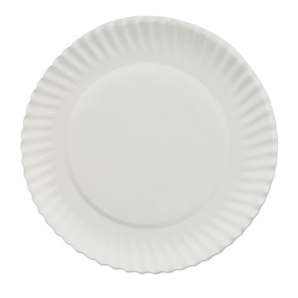 AJM PACKAGING CORP. Corporation PP6GREWH White Paper Plates, 6" dia, 100/Pack, 10 Packs/Carton