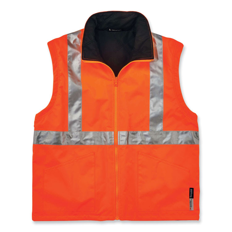 TENACIOUS HOLDINGS, INC. ergodyne® 24372 GloWear 8385 Class 3 Hi-Vis 4-in-1 Jacket, Small, Orange