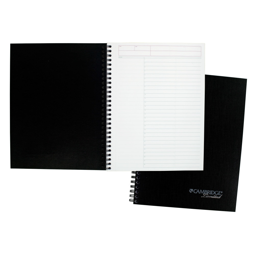 ACCO BRANDS USA, LLC 06122 Cambridge Limited QuickNotes Action Planner Legal Pad, 7 1/2in x 9 1/2in, 30% Recycled, Black, 80 Sheets