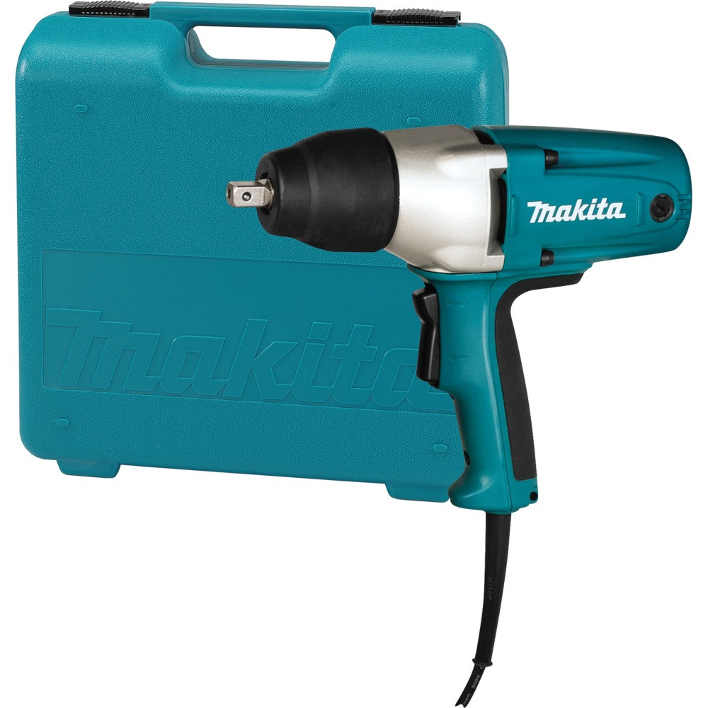 MAKITA CORPORATION TW0350 Makita Impact Wrench With 1/2in Corded Detent Pin Anvil And Case, Blue