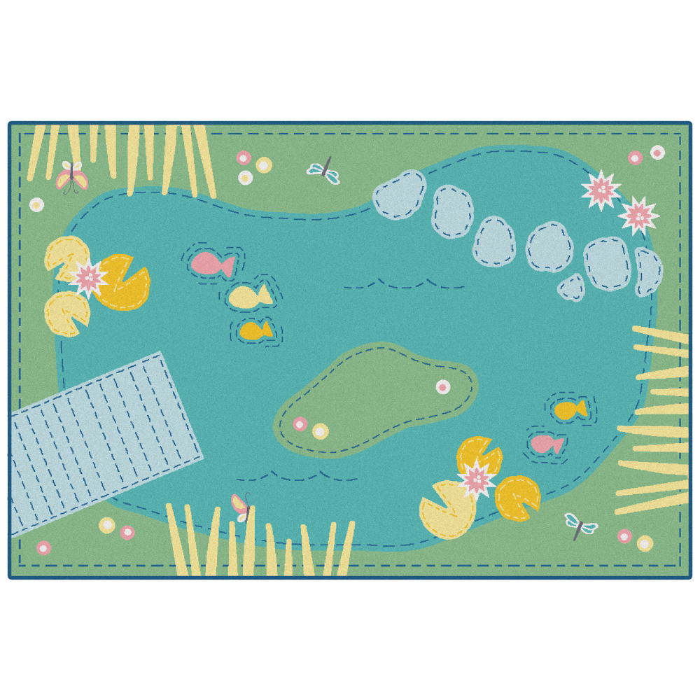 CARPETS FOR KIDS ETC. INC. 73.68 Carpets for Kids KID$Value PLUS Tranquil Pond Activity Rug, 6ft x 9ft, Green