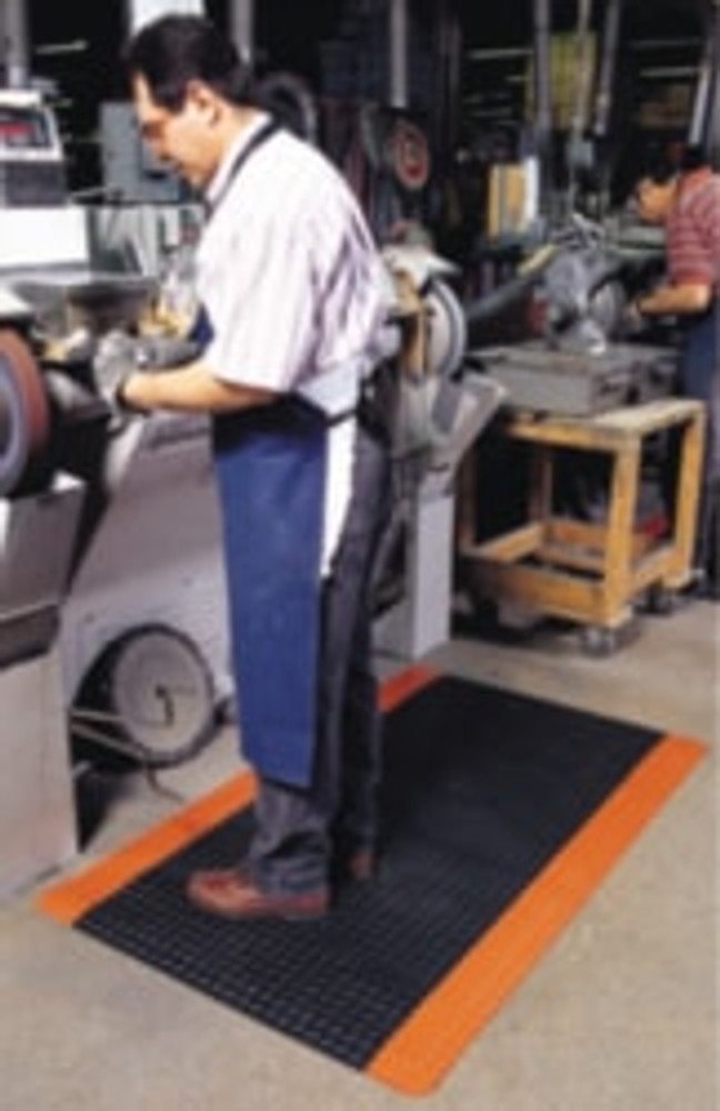 Notrax 979R2475BL Anti-Fatigue Mat: 900" Length, 24" Wide, 1" Thick, Vinyl, Beveled Edge, Heavy-Duty