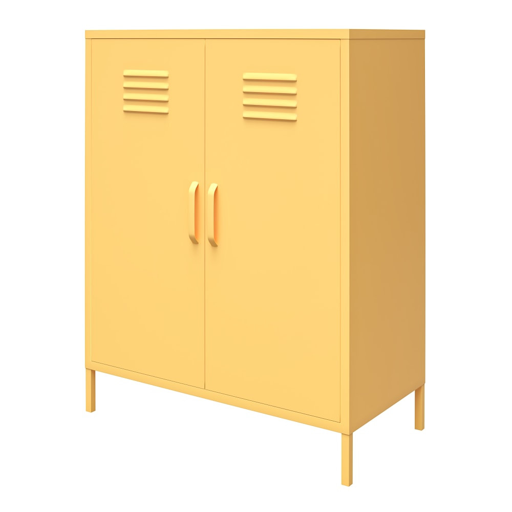 AMERIWOOD INDUSTRIES, INC. Ameriwood Home 3384814COM  Cache 2-Door Metal Locker Storage Cabinet, 40inH x 31-1/2inW x 15-3/4inD, Yellow