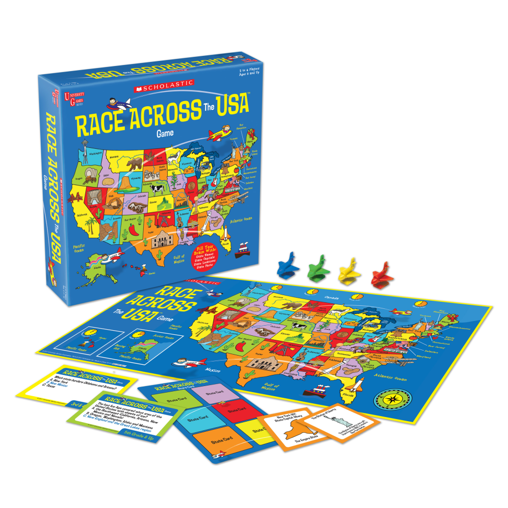 UNIVERSITY GAMES, CORPORATION UG-00701 University Games Scholastic Race Across the USA Game