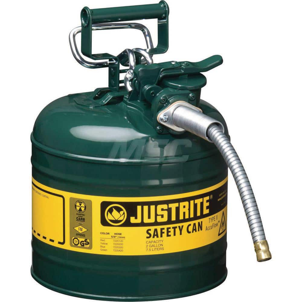 Justrite. 7220420 Safety Can: 2 gal, Steel