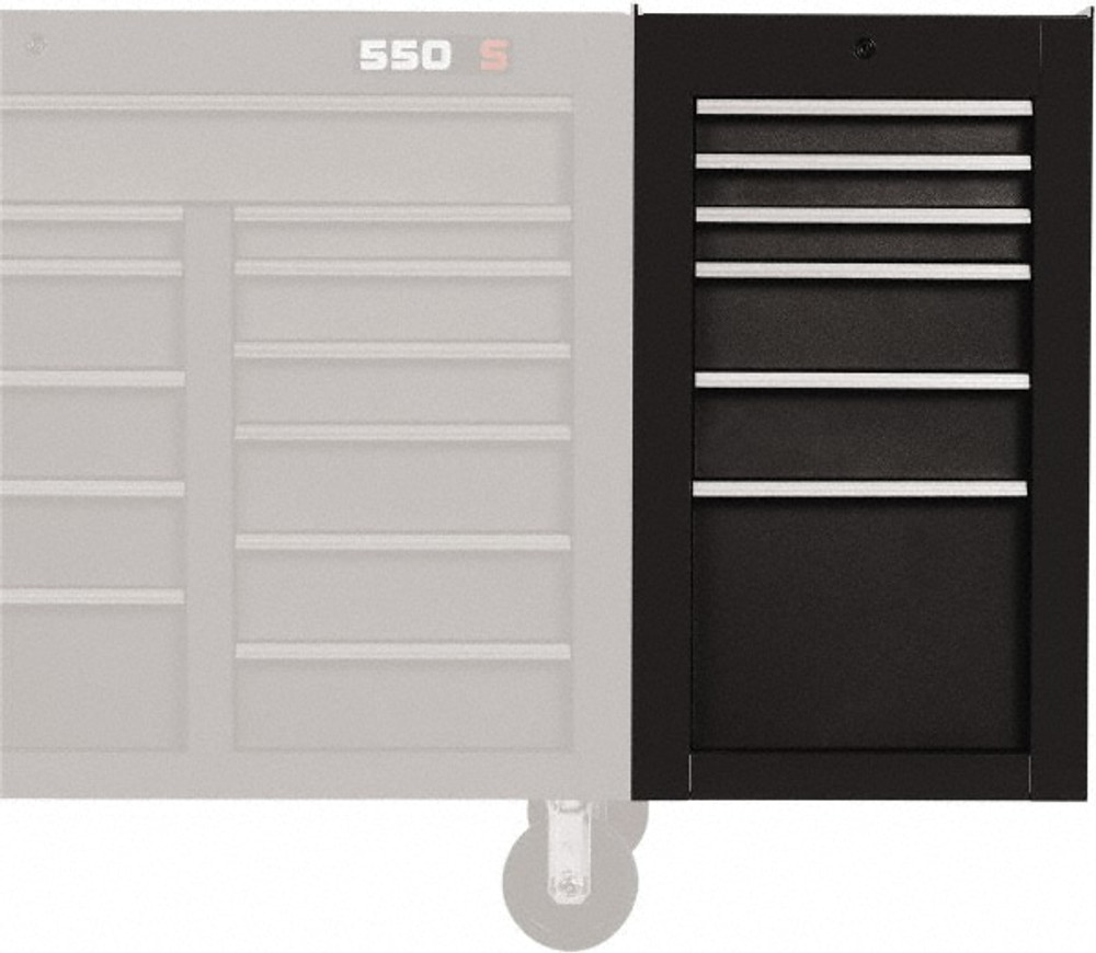 Proto J551934-6DB-SC Side Cabinet: 6 Drawer, Black, Steel