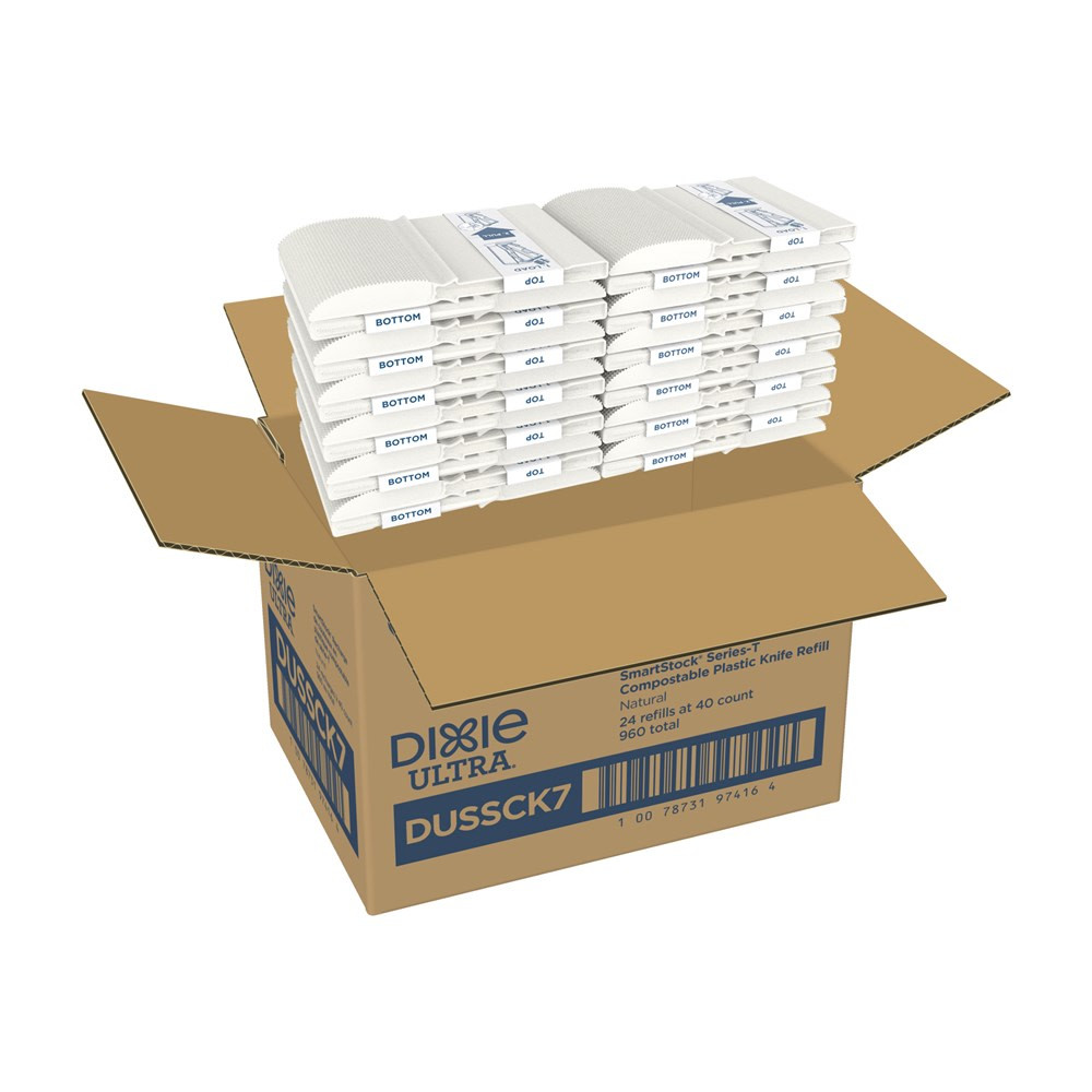 FORT JAMES CORPORATION (FHC) Dixie DUSSCK7  TriTower Compostable Knives, White, Box Of 40 Knives, Case Of 24 Boxes