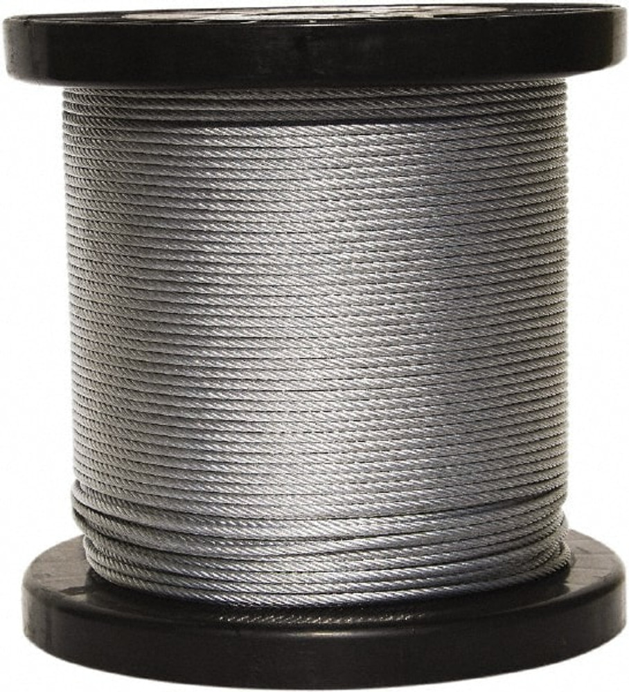 Loos & Co. GC044XXXX-0500S 500' Long, 1/8" x 1/8" Diam, Galvanized Wire Rope