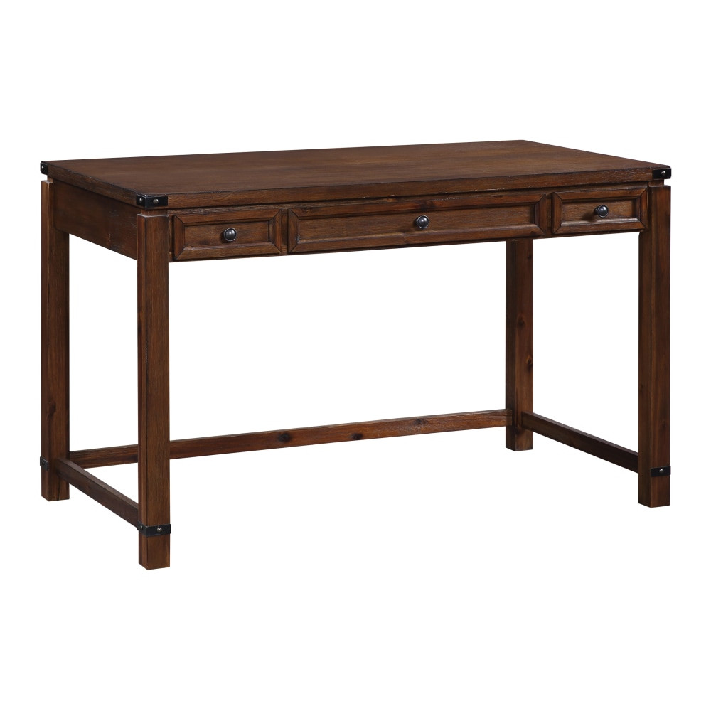 OFFICE STAR PRODUCTS BTD2937-BR Office Star Baton Rouge 48inW Home Office Computer Desk, Brushed Walnut