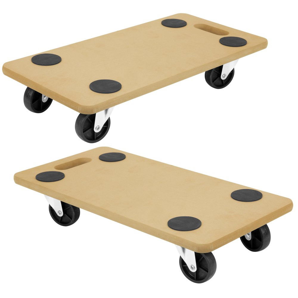 TRANSFORM PARTNERS LLC MI-927 Mount-It! MI-927 Wood Platform Dollies, 23in W x 11-1/2in L x 4-1/4in H, Brown, Set Of 2 Dollies