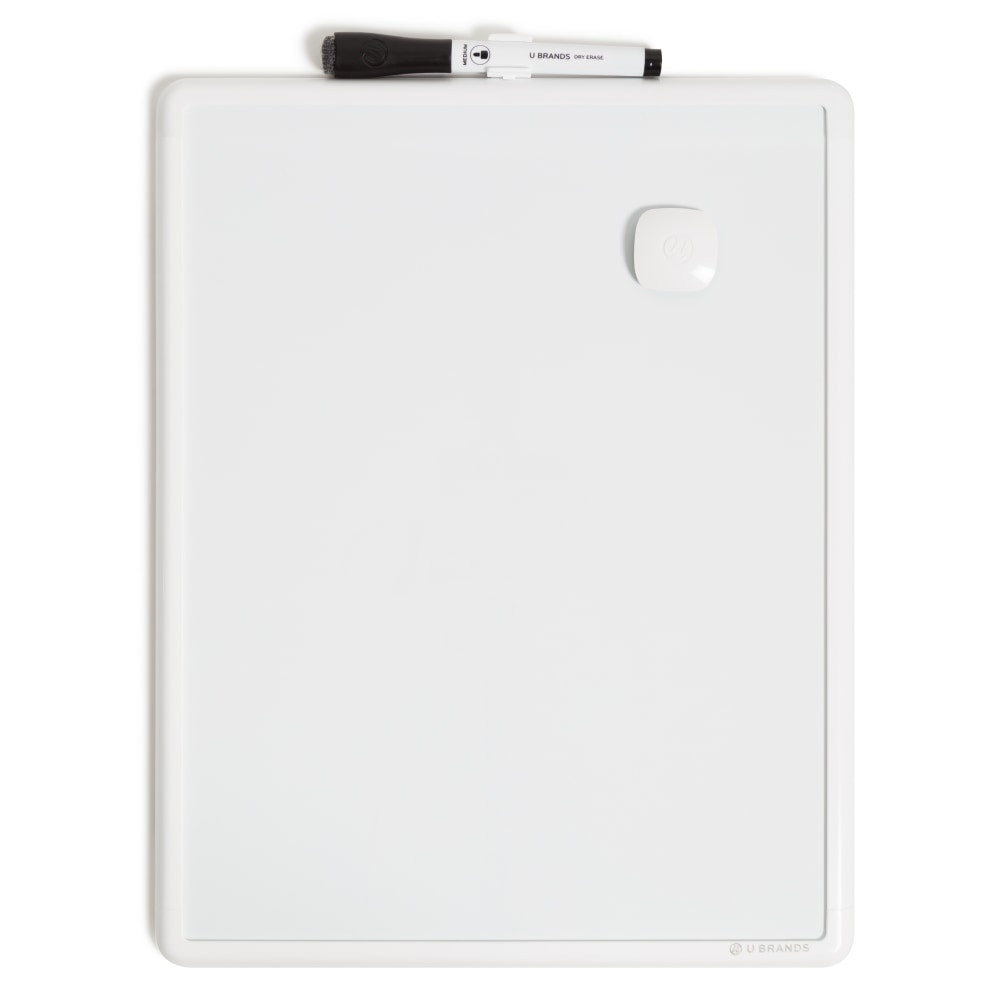 UBRANDS, LLC U Brands 3259U00-01  Contempo Magnetic Dry-Erase Boards, Steel, 14in x 11in, White, White Plastic Frame, Pack Of 4 Boards