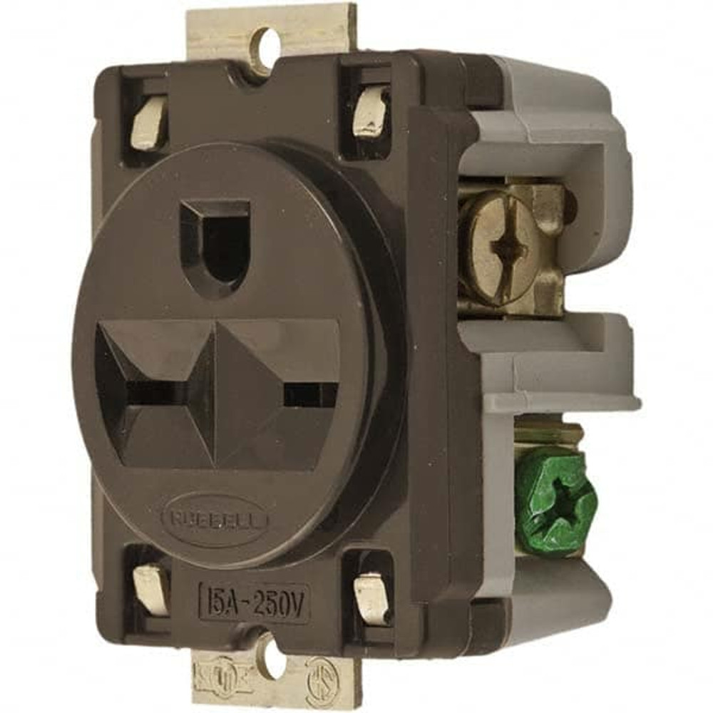 Hubbell Wiring Device-Kellems HBL5684 Straight Blade Single Receptacle: NEMA 6-15R, 15 Amps, Grounded