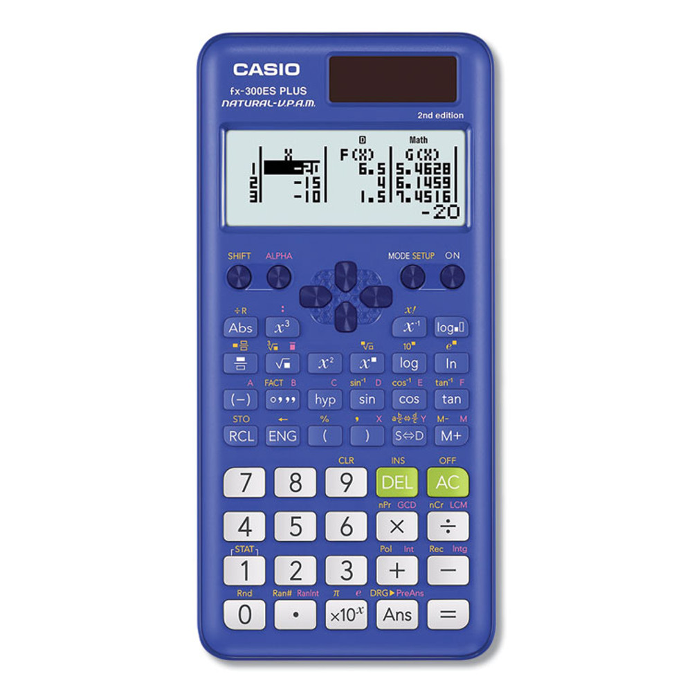 CASIO, INC. 300ESPLS2BU FX-300ES Plus 2nd Edition Scientific Calculator, 16-Digit LCD, Blue