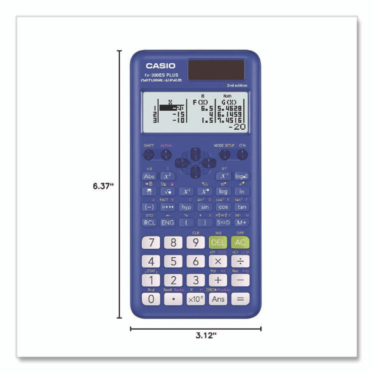 CASIO, INC. 300ESPLS2BU FX-300ES Plus 2nd Edition Scientific Calculator, 16-Digit LCD, Blue