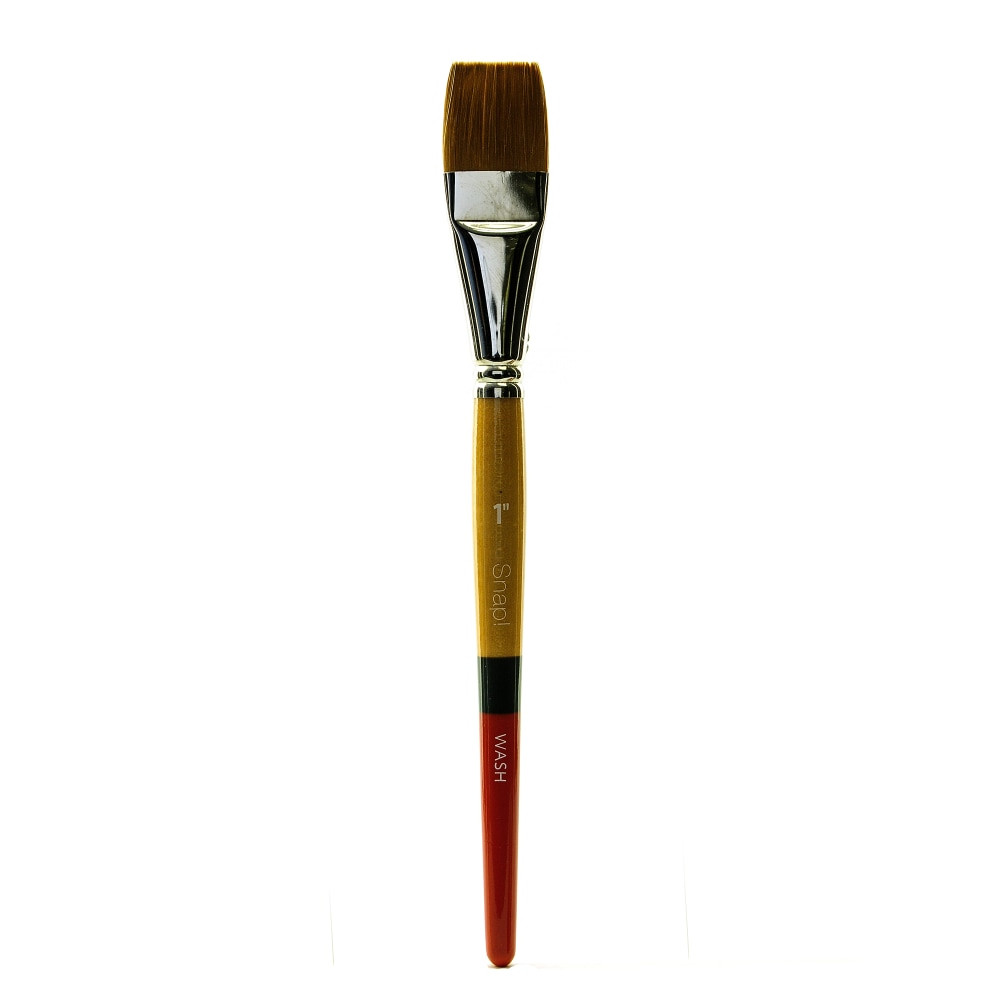 PRINCETON ARTIST BRUSH CO. Princeton 9650W-100  Snap Paint Brush, Series 9650, 1in, Wash Bristle, Golden Taklon, Synthetic, Multicolor