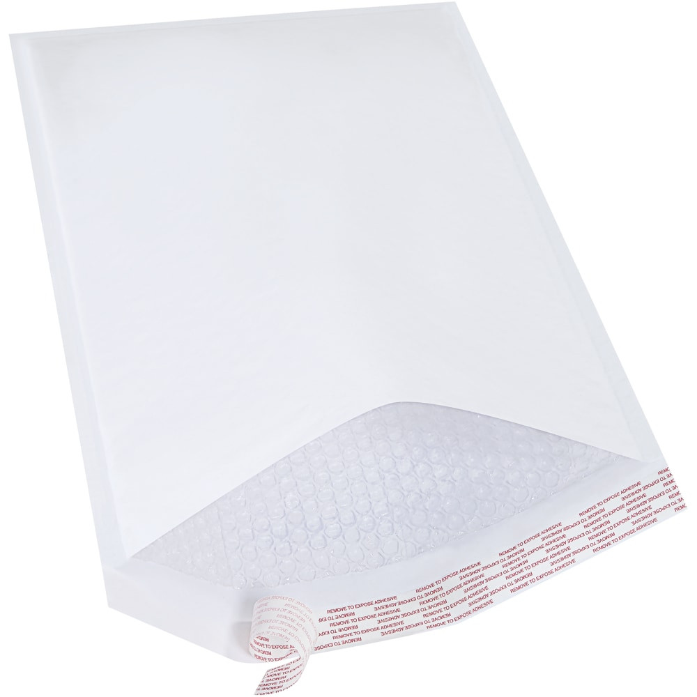 B O X MANAGEMENT, INC. Partners Brand B859WSS  White Self-Seal Bubble Mailers, #6, 12 1/2in x 19in, Pack Of 50
