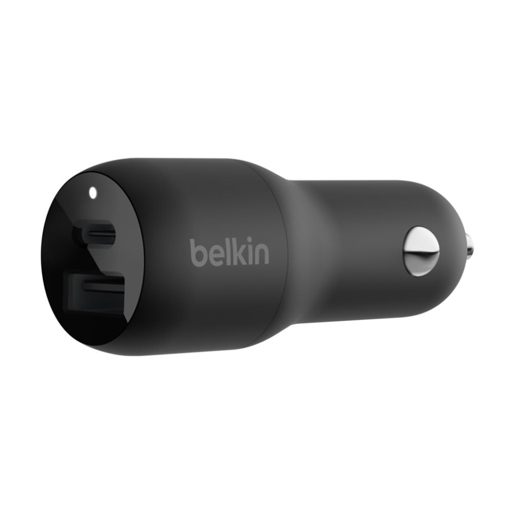 Charge your devices when you are traveling with the Belkin 37W Dual Charger. The dual port lets you charge 2 devices at a time, while the PPS technology offers quick speeds.  Dual port lets you simultaneously charge 2 devices.  Boasts a 25W USB-C port and a 12W USB-A port.  PPS technology delivers efficient power.  Compact design is suitable for most vehicles.  Compatible with most devices.  Backed by the manufacturers 2-year limited warranty.