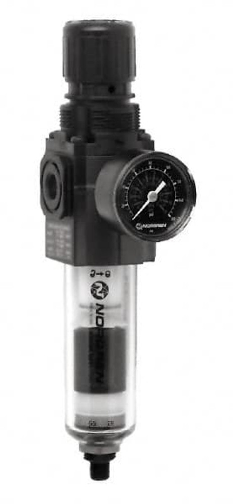 Norgren B72G-2AK-SE1-RM FRL Combination Unit: 1/4 NPT, Compact, 1 Pc Filter/Regulator with Pressure Gauge