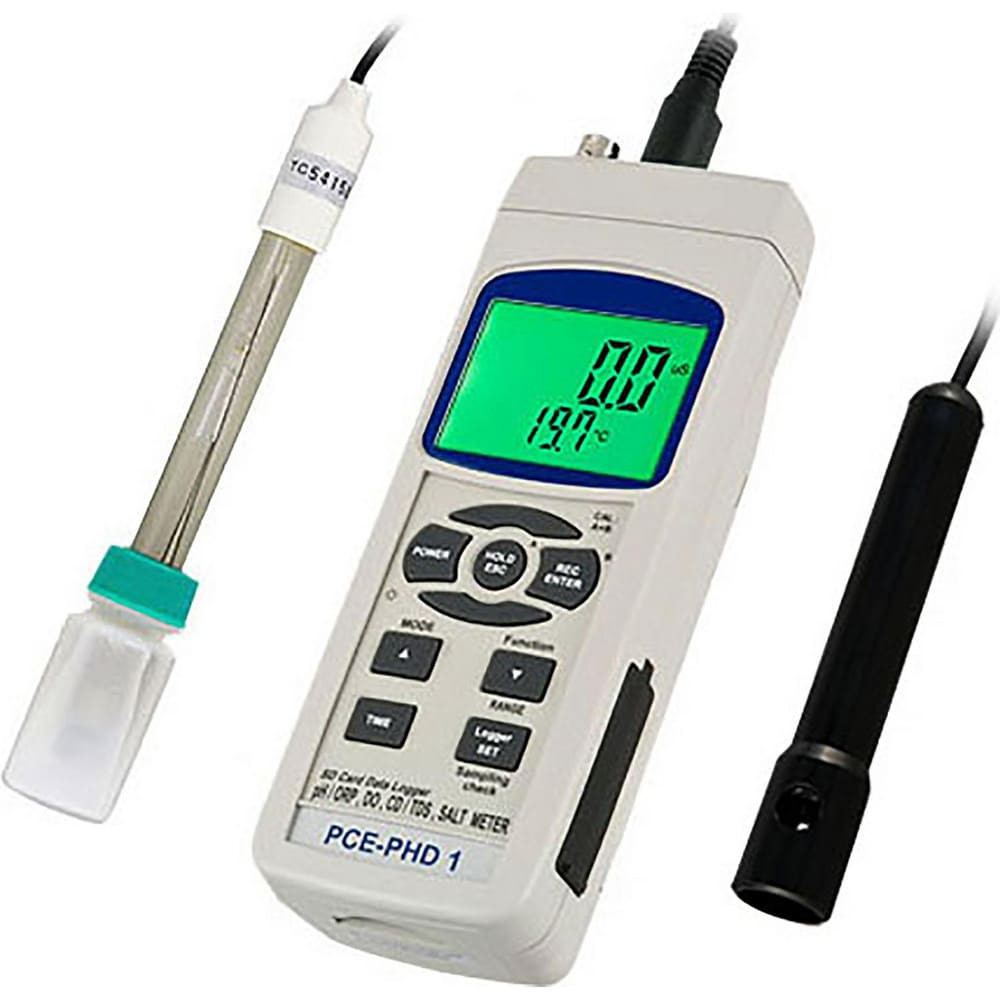 PCE Instruments PCE-PHD 1 Conductivity, pH & TDS Meters & Testers; Meter Type: Water-Resistant TDS Meters ; Automatic Temperature Compensation: Yes ; Resolution: 0.100 ; Memory: Yes ; Auto Power Off: No ; Waterproof: No