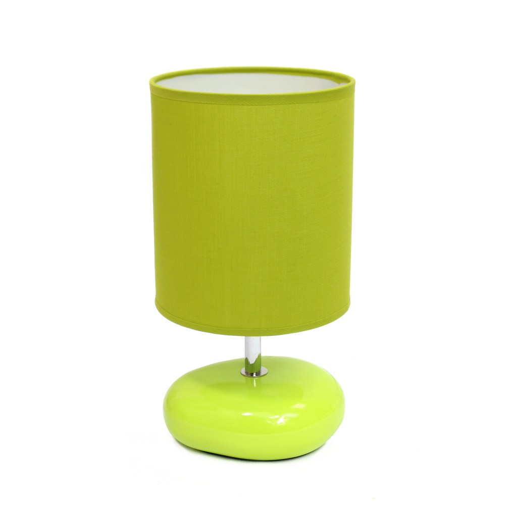 ALL THE RAGES INC Simple Designs LT2005-GRN  Stonies Small Stone Look Table Bedside Lamp, Green
