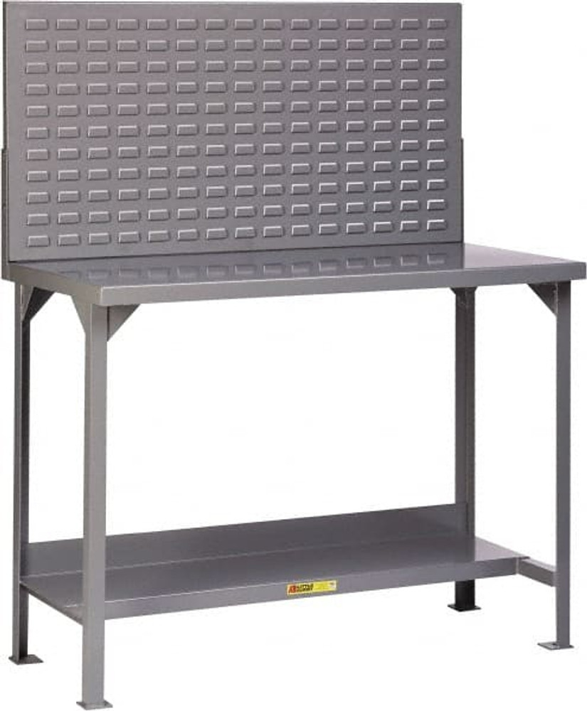 Little Giant. WST2-3060-36-LP Stationary Heavy-Duty Workbench with Louvered Panel: Gray