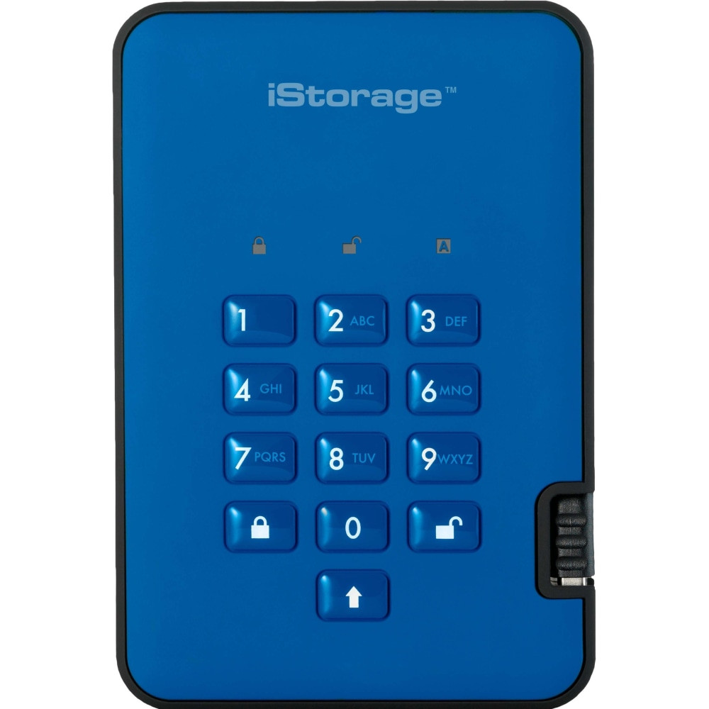 ISTORAGE LIMITED iStorage IS-DA2-256-2000-BE  diskAshur2 HDD 2 TB | Secure Portable Hard Drive | Password Protected | Dust/Water-Resistant | Hardware Encryption IS-DA2-256-2000-BE - USB 3.1 - 148 MB/s Maximum Read Transfer Rate - 256-bit AES Encrypti