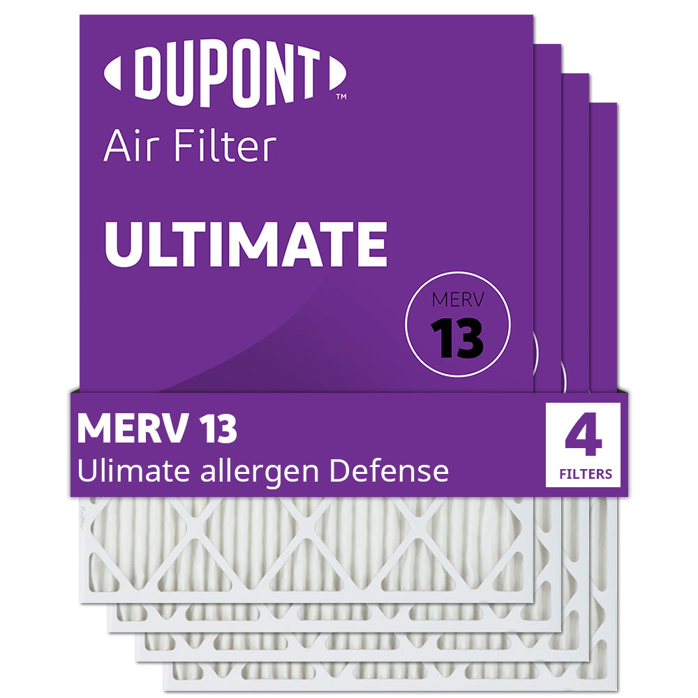 FILTERS-NOW.COM, INC. FD12X20.DU_4 DuPont Ultimate Air Filters, 11-1/2in x 19-1/2in x 1in, Pack Of 4 Filters