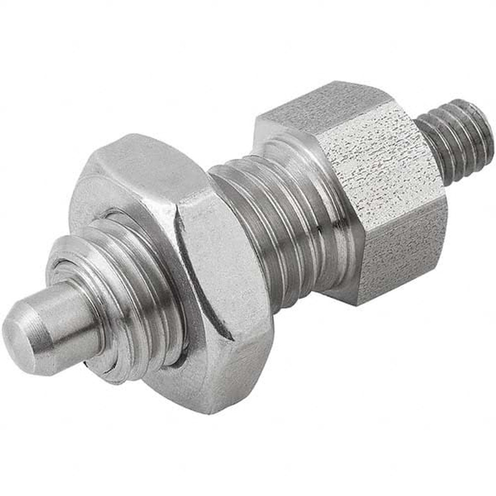 KIPP K0341.12105 M10x1, 15mm Thread Length, 5mm Plunger Diam, Locking Pin Knob Handle Indexing Plunger