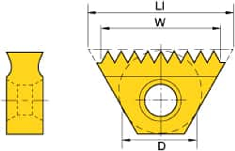 Kennametal 1137929 STN10100ISOI KC620M Carbide Thread Mill Insert