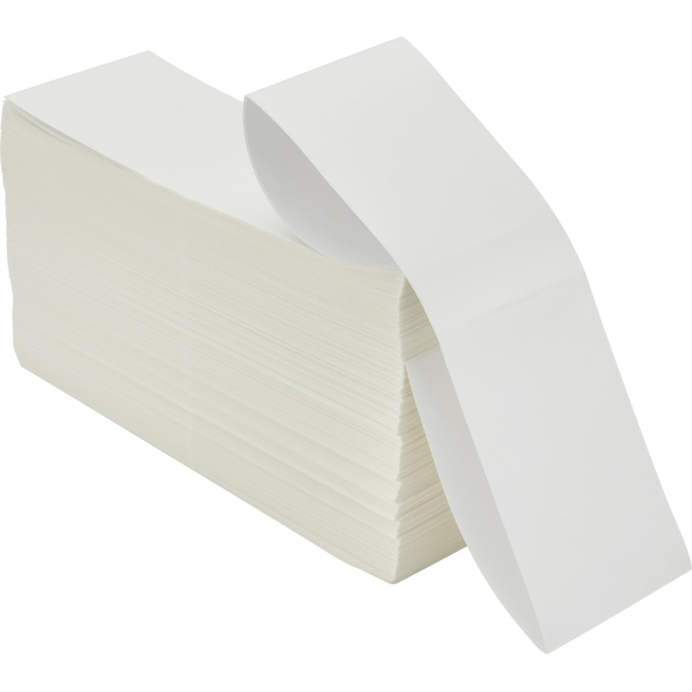 ZEBRA TECHNOLOGIES VTI, INC. Zebra Technologies 10015366 Zebra Z-Perform 1000D Thermal Label - 4in Width x 6in Length - Permanent Adhesive - Direct Thermal - White - Paper, Acrylic - 2000 / Roll - 2 / Pack - Perforated, Fanfold