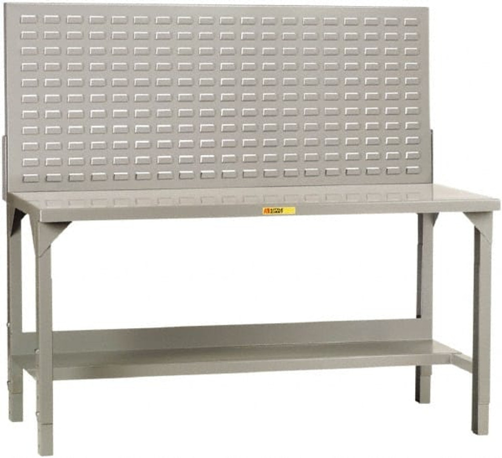 Little Giant. WST2-2460-AH-LP Stationary Heavy-Duty Workbench with Louvered Panel: Gray