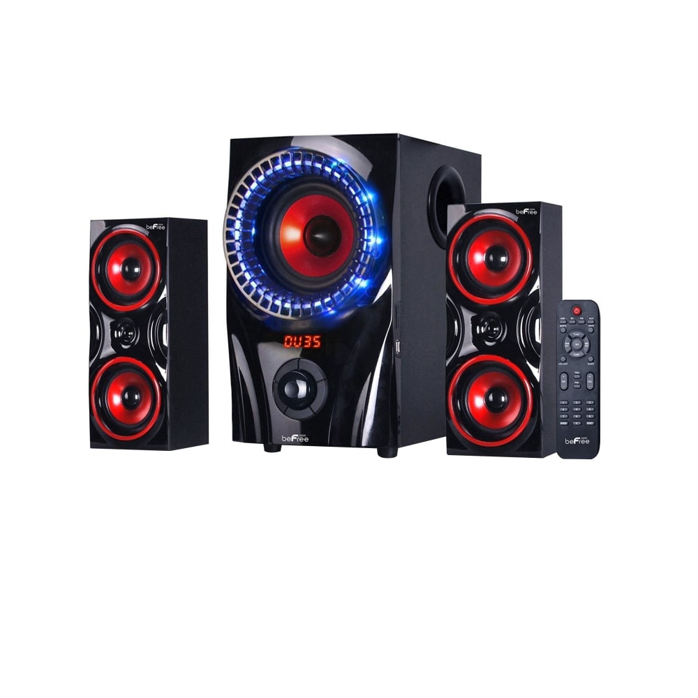 MEGAGOODS, INC. BeFree Sound 99595513M  2.1 Channel Bluetooth Surround Sound Speaker System, Red/Black