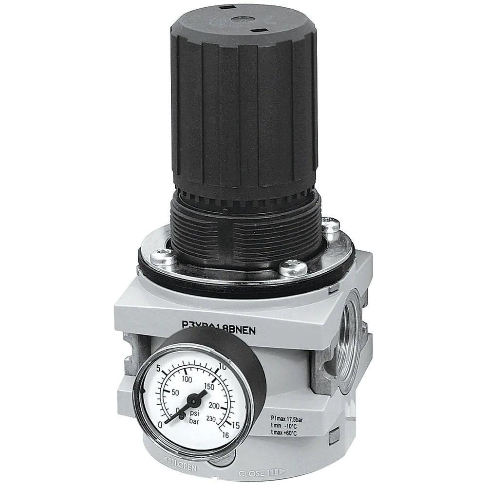 Parker P3YEA98ESCBNEN FRL Combination Unit: 1 NPT, Heavy-Duty, 1 Pc Filter/Regulator