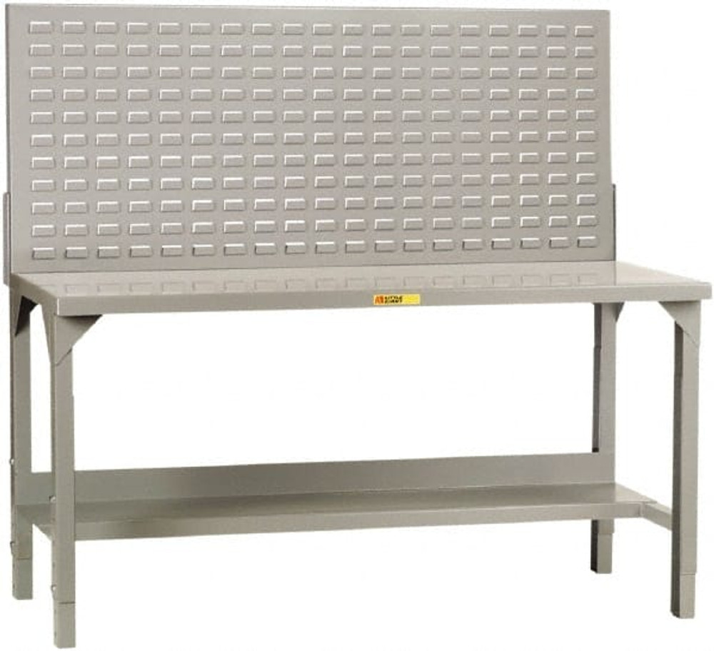 Little Giant. WST2-3060-AH-LP Stationary Heavy-Duty Workbench with Louvered Panel: Gray