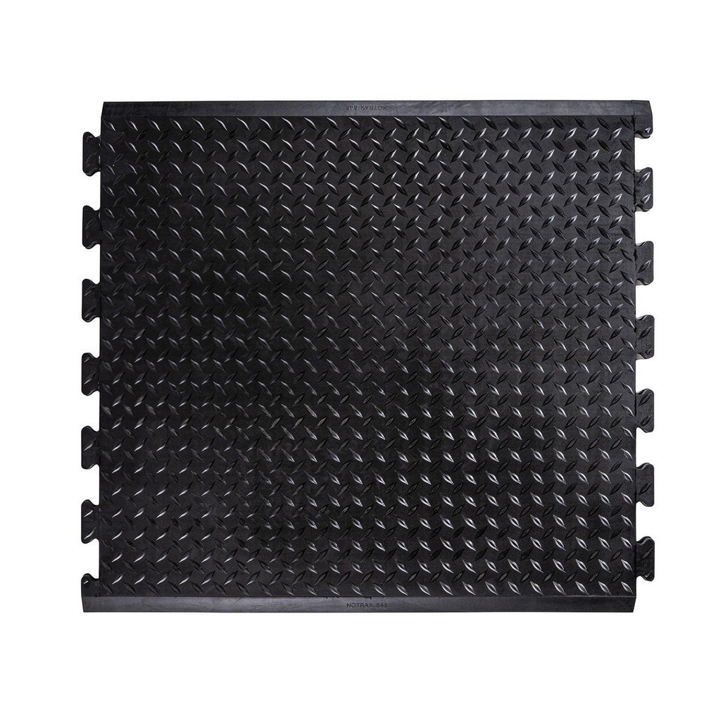 Notrax 545E2831BL Diamond Top Interlock features a rubber diamond plate top surface for traction, and a sturdy waffle support system on the underside for maximum comfort. Offered as a stand alone mat, or as an interlocking continuous length, this mat