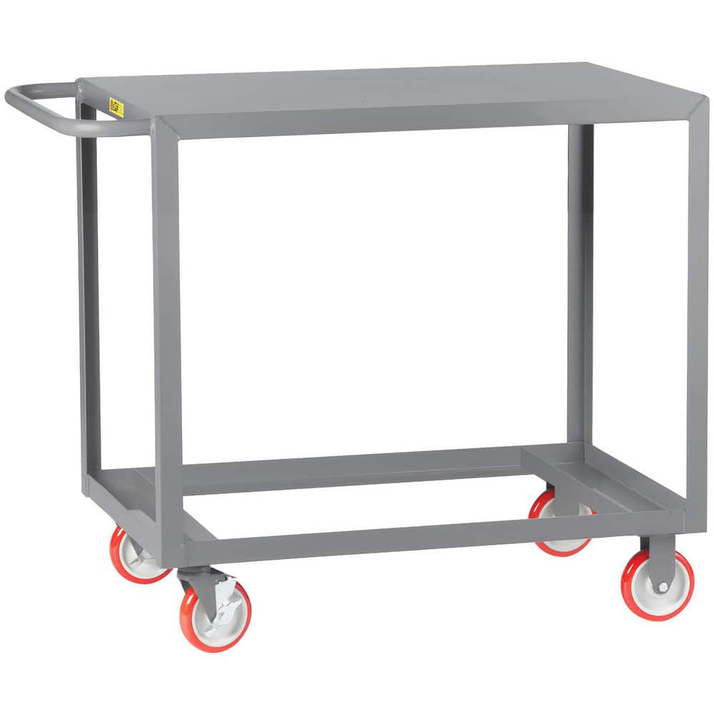 Little Giant. 1LG-2436-BRK Carts; Cart Type: Open Base Shelf Truck ; Caster Type: 2 Rigid; 2 Swivel ; Brake Type: Wheel Brake ; Width (Inch): 24 ; Assembly: Comes Assembled ; Material: Steel