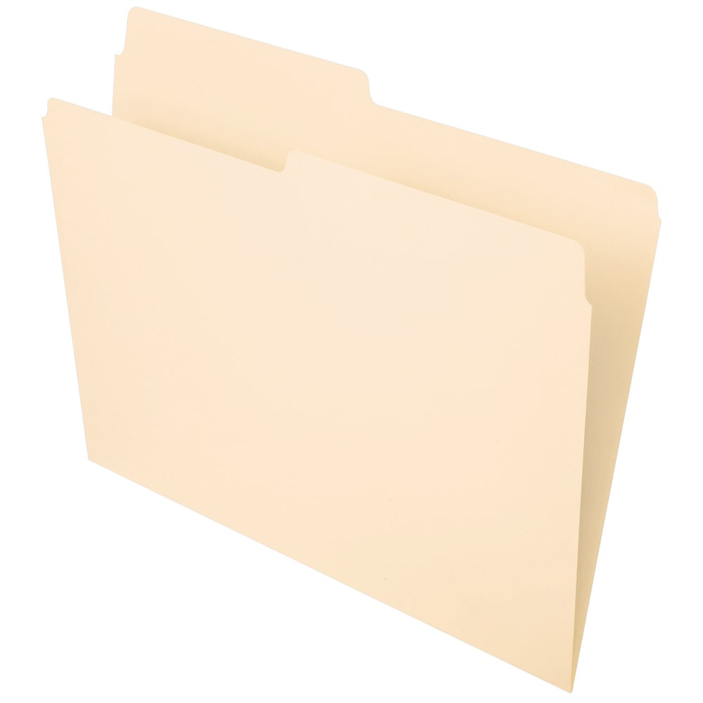 OFFICE DEPOT OD752 1/2  Brand File Folders, 1/2 Cut, Letter Size, Manila, Pack Of 100