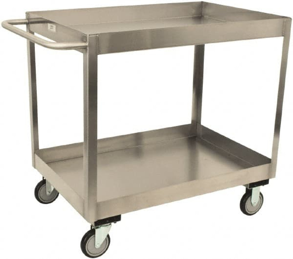 Jamco XZ130-U5 Service Utility Cart: 35" OAH, Stainless Steel, Silver