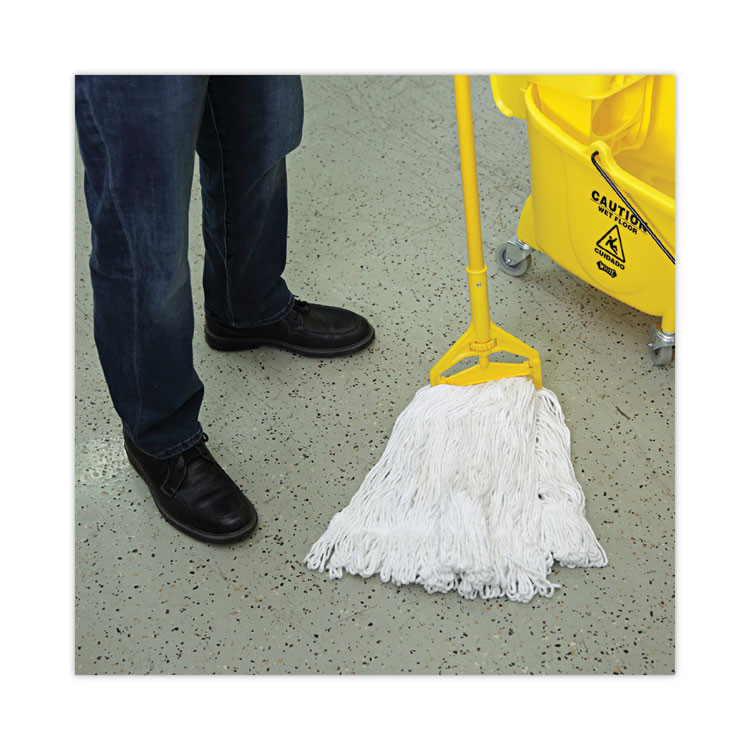 BOARDWALK 4024RCT Pro Loop Web/Tailband Wet Mop Head, Rayon, #24 Size, White, 12/Carton
